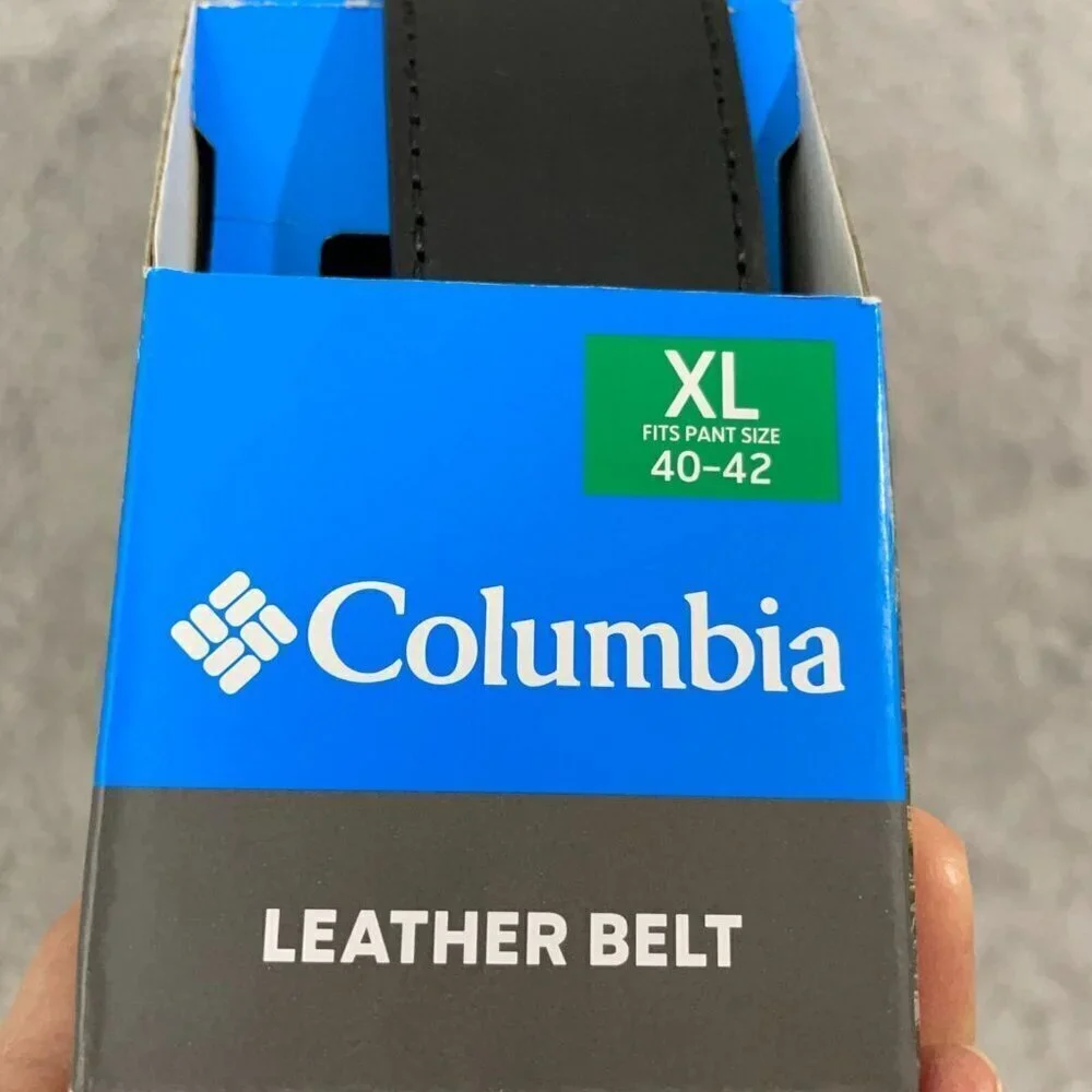 NEW Columbia Leather Belt XL 40-42 Black With Metal Buckle Durable & Stylish